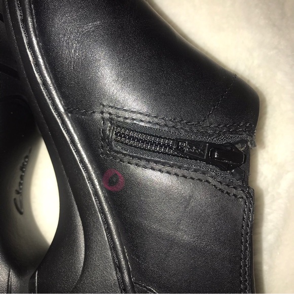 Clarks Channing Ann Black Leather Slip-On Shoe - Picture 14 of 16